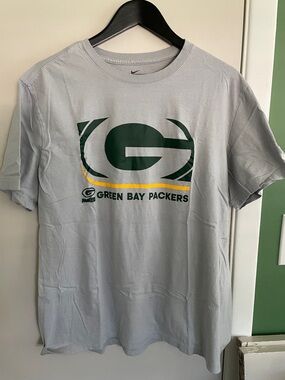 Nike Gray Green Bay Packers Logo Tee